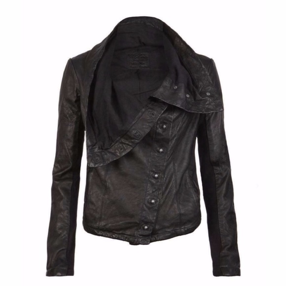 All Saints Kaito Black Leather Biker Jacket
